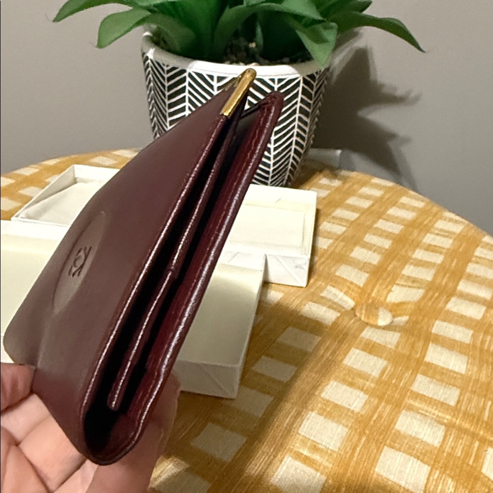 Cartier Burgundy Leather Wallet with Gold Details - Picture 11 of 16